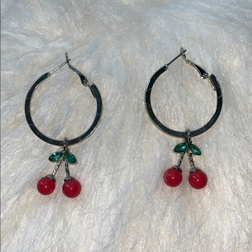 Cherry Hoop Earrings👍🏽